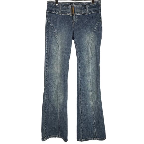 Vintage Candies Bootcut Belted Jeans Size 7 - Picture 1 of 11